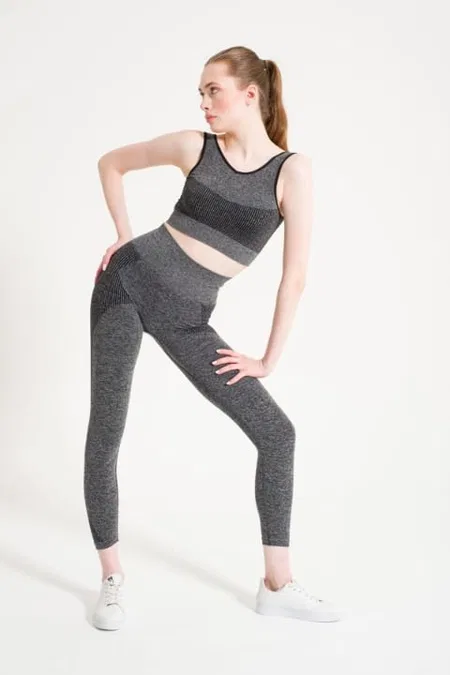 Dikişsiz Melanjlı Yüksek Bel Spor Tayt FormActive 1700 - 2
