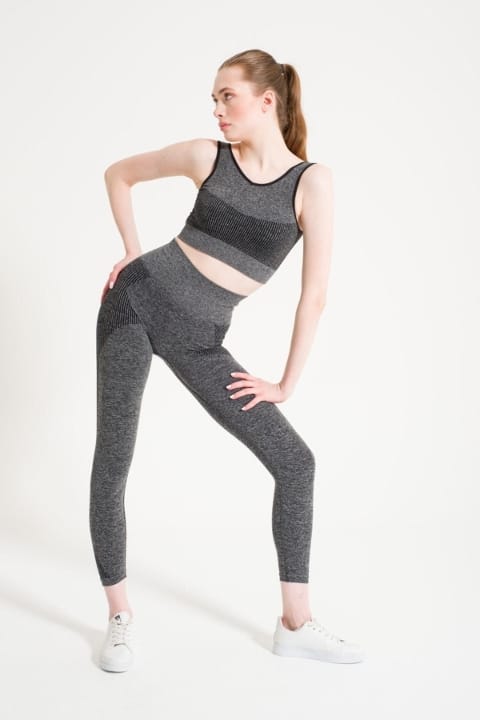 Dikişsiz Melanjlı Yüksek Bel Spor Tayt FormActive 1700 - 2