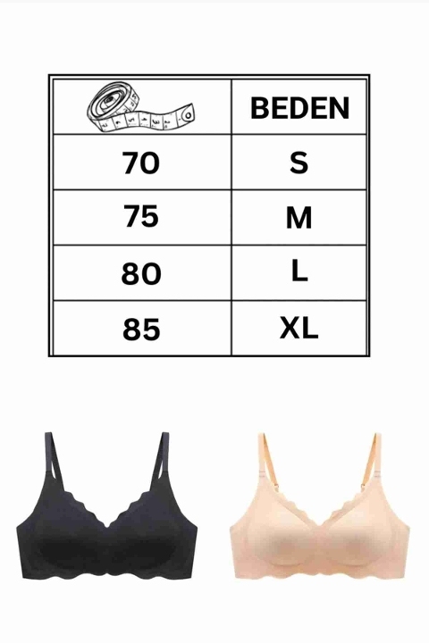 Dikişsiz Balensiz Çıkarılır Pedli Lazer Kesim Kaydırmaz Şeffaf Silikonlu Straplez Sütyen Merry See AN2003 TEN - Ten