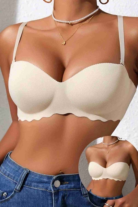 Dikişsiz Balensiz Hafif Destekli Lazer Kesim Görünmez Sütyen Merry See MSB2471 TEN - 2