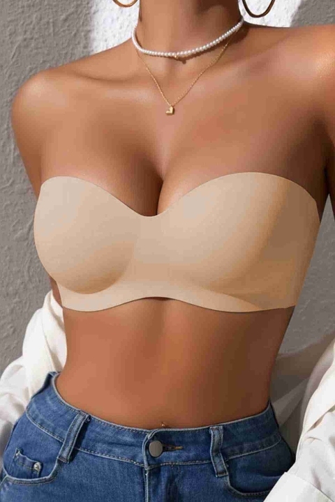 Dikişsiz Balensiz Hafif Destekli Parlak Lazer Kesim Görünmez Sütyen Merry See MSB7758 TEN - 2