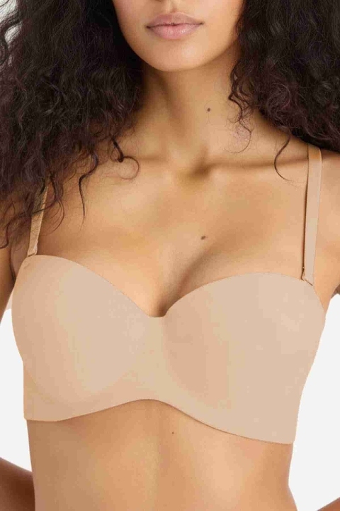 Dikişsiz Balensiz Hafif Destekli Parlak Lazer Kesim Görünmez Sütyen Merry See MSB7758 TEN - Ten