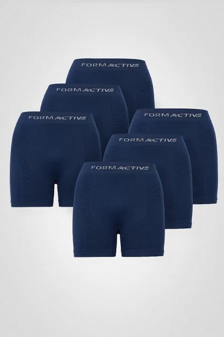 Lacivert Mikrofiber Likralı Erkek Boxer 6'lı Set FormActive 4400 - Lacivert