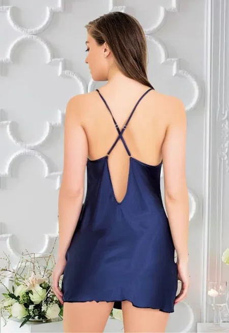 Saten Kumaş Çapraz Askılı Kadın Gecelik Miss Laris 2092 - 2