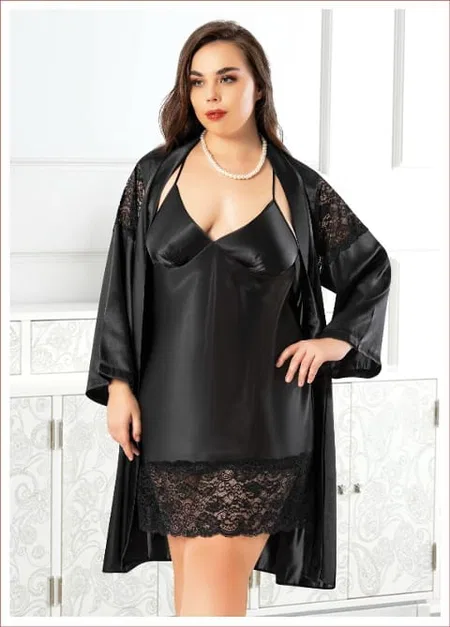 Saten Kadın İkili Takım Somon Miss Laris 6001 - Görsel