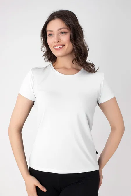 Modal Pamuklu Kısa Kollu T-shirt Confeo 801 - Beyaz