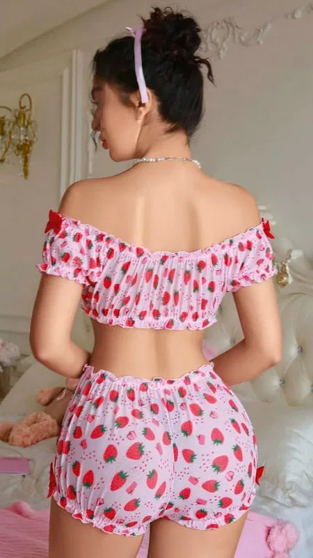 Leopar Desenli Dantel Detaylı Büstiyer Şort Takım Lily Bianca 165 - Pembe