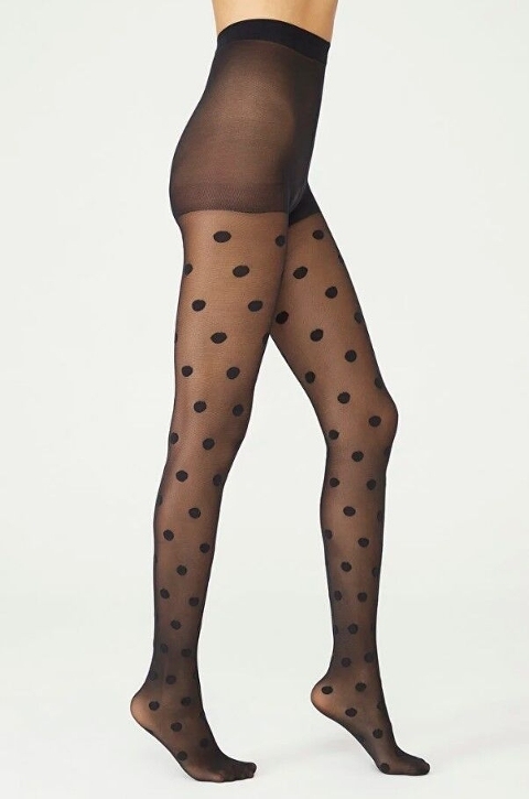 Puantiyeli 15 Denye Bayan Külotlu Çorap Penti 110 - Siyah