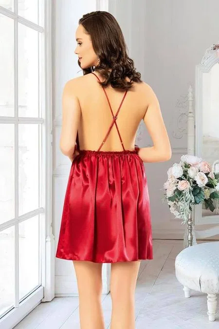 Dekeolteli Saten Gecelik Kadın Loomerie 992 - 2