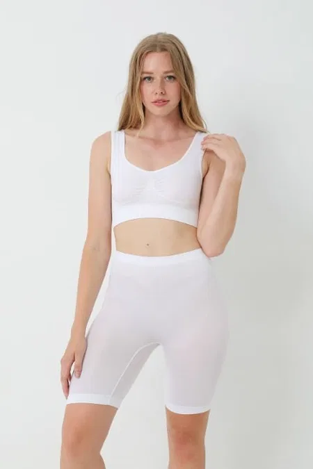 Dikişsiz Yüksek Bel Kadın Boxer FormActive 1410 - Beyaz