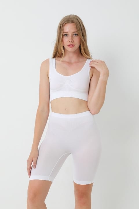 Dikişsiz Yüksek Bel Kadın Boxer FormActive 1410 - Beyaz