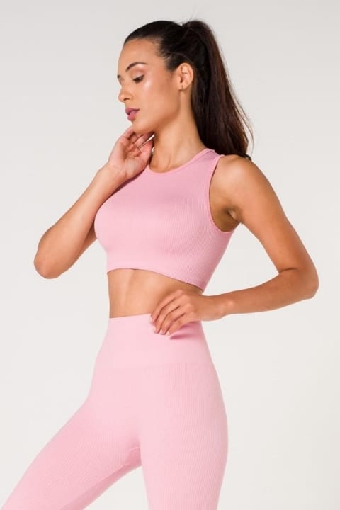 Dantelli Leopar Seamless Fitilli Spor Sütyeni FormActive 1510 - Pembe