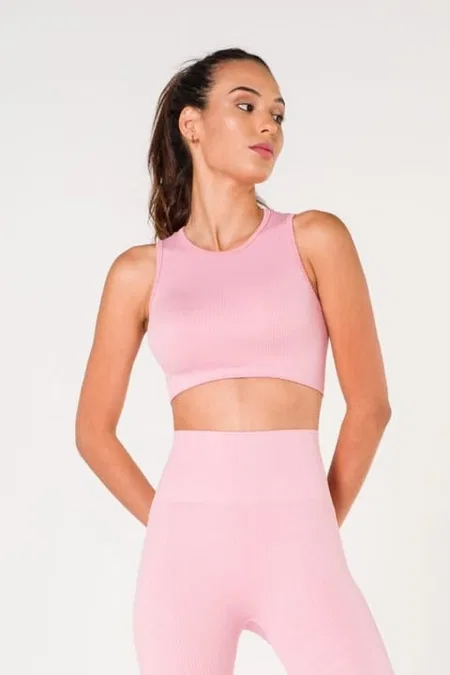 Dantelli Leopar Seamless Fitilli Spor Sütyeni FormActive 1510 - Pembe