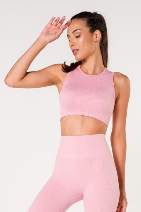 Dantelli Leopar Seamless Fitilli Spor Sütyeni FormActive 1510 - Pembe