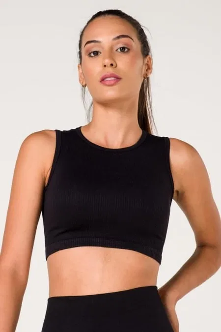 Siyah Dantel Detaylı Seamless Spor Sütyeni FormActive 1510