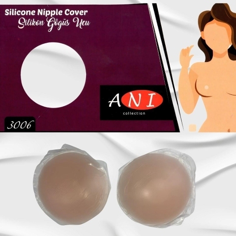 Dantel Detaylı Siyah Silikon Göğüs Ucu Kapatıcı Anı 3006