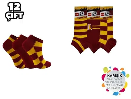 Anti-Alerjik Mor Patik Çorap 12'li Şirin 004 - Asorti