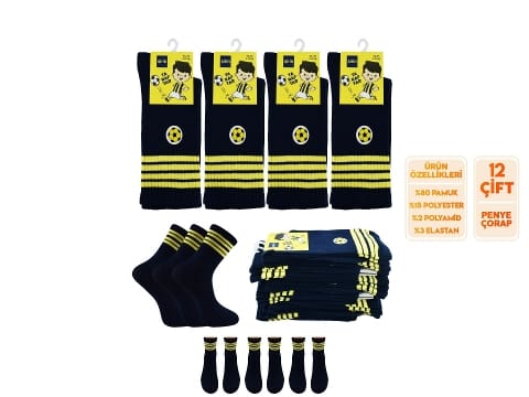 Anti-alerjik Çocuk Futbol Çorap 12'li Şirin 006