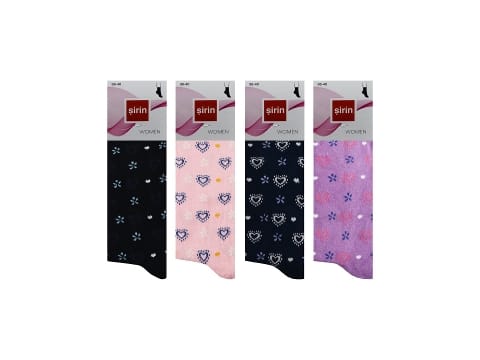 Kalpli Desenli Külotlu Çorap 12'li Şirin 4000 - Asorti