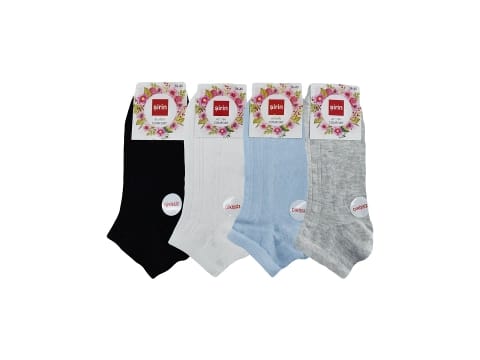 Dikişsiz Mor Bayan Patik Çorap Seti Şirin 4030 - 2