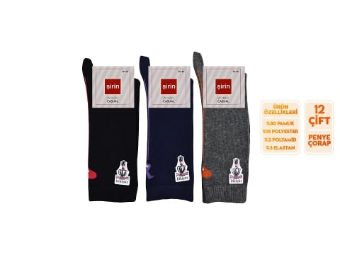 Pamuklu Dikişsiz Kadın Çorap Mor Şirin 4150 - Asorti