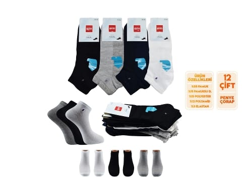 Pamuklu Ter Emici Erkek Patik Çorap Seti Şirin 7010
