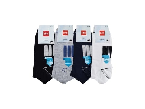 Pamuklu Desenli Ter Emici Erkek Patik Çorap Şirin 7010 - 2