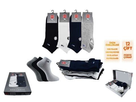 Dikişsiz Ter Emici Erkek Patik Çorap Şirin 7090 - Asorti