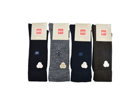 Likralı Yün Erkek Çorap 12'li Mor Şirin 8630 - 2