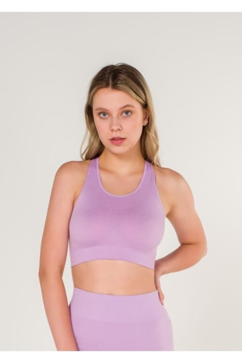 Dikişsiz Sporcu Sütyeni Sırtı Çapraz Askılı FormActive 1610 - Lila