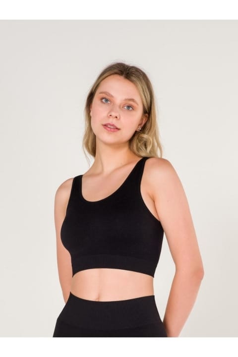 Dikişsiz Sporcu Sütyeni Sırtı Çapraz Askılı FormActive 1610 - Siyah