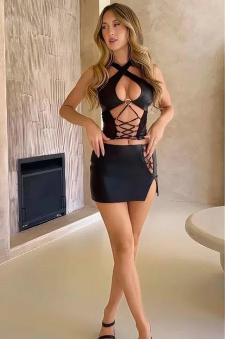 Lily Bianca Parlak Siyah Fantezi Elbise Takımı Lily Bianca 239 - Görsel 2