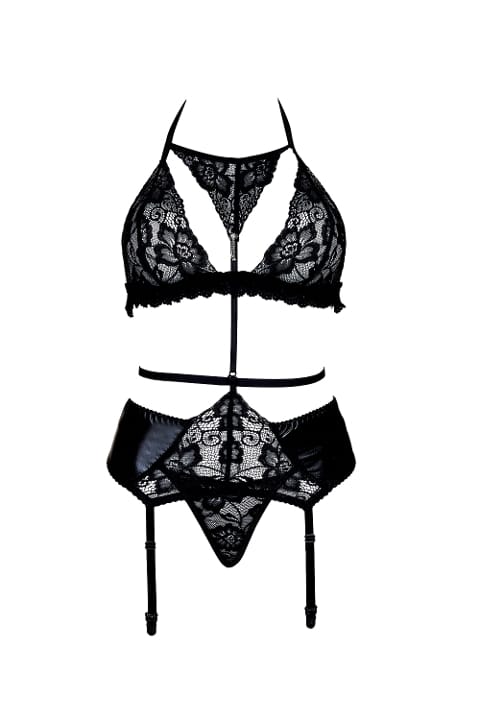 Dantel Detaylı Jartiyer Takım Loomerie 544 - Siyah