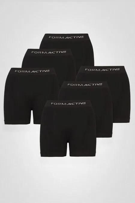 Mikrofiber Likralı Esnek Erkek Boxer 6'lı Set FormActive 4400 - Siyah