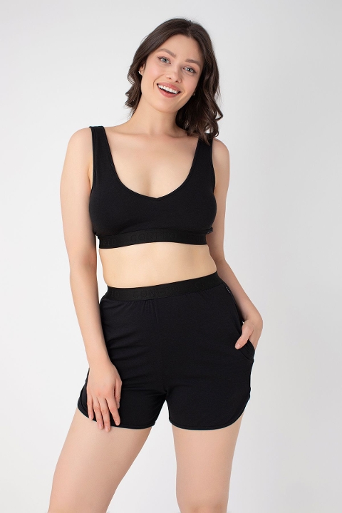 Siyah Kalın Askılı Modal Büstiyer Confeo 801 - Siyah