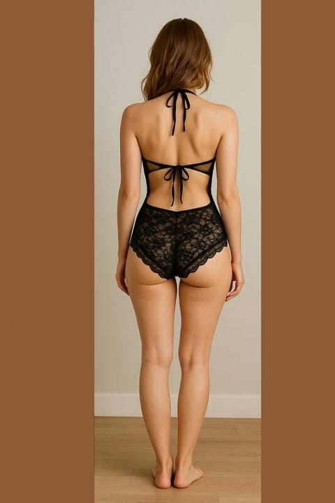 Tam Dantel İnce Askılı Body Siyah Venlisa 2700 - Siyah