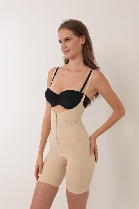 Tam Boy Fermuarlı Korse Yüksek Bel Sistina 753 - Ten