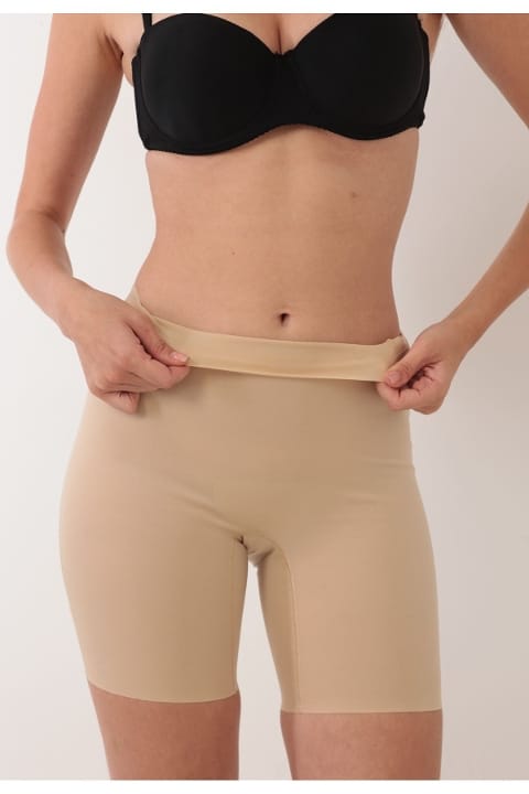 Paçalı Lazer Kesim Kadın Korse Yüksek Bel Sistina 733 - Ten