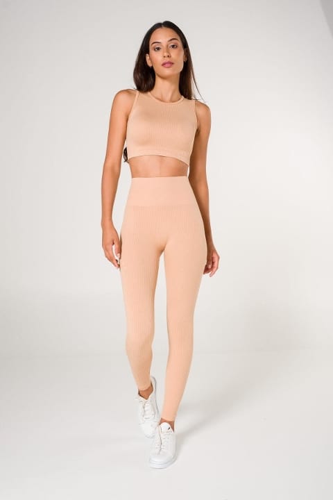 Dikişsiz Yüksek Bel Toparlayıcı Tayt FormActive 1550 - Ten