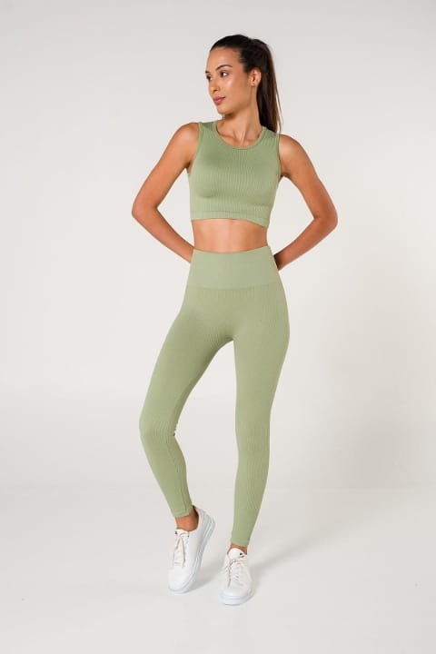 Dikişsiz Yüksek Bel Toparlayıcı Tayt FormActive 1550 - Yeşil