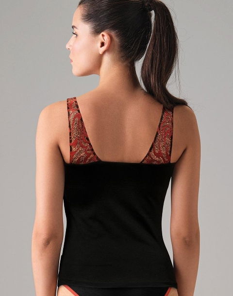 Transparan Tül Askılı Kadın Atlet Somon Doreanse 9406 - 2