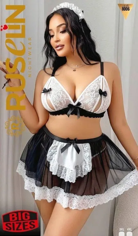 Ruselin Dantel Detaylı Tül Etekli Fantazi Body Ruselin 8006