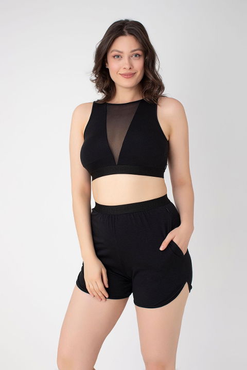 Tüllü Siyah Modal Kadın Büstiyer Confeo 801