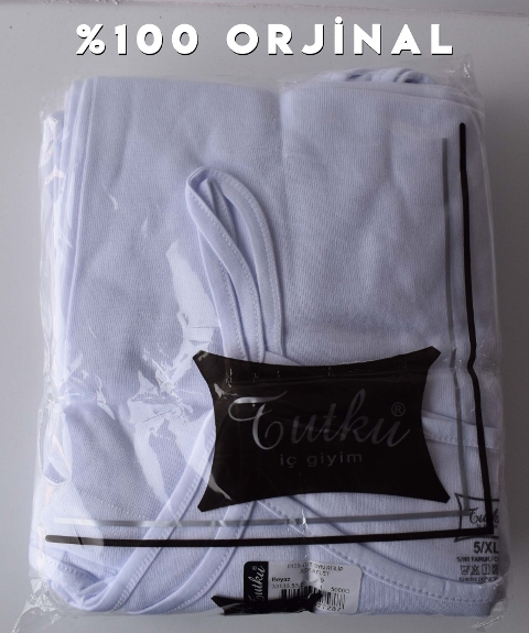 Pamuklu Nefes Alan İp Askılı Atlet Beyaz Tutku 0135 - Beyaz