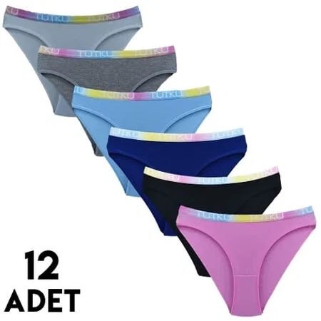 Yüksek Bel Destekli Bikini Külot Mor Tutku 0579 - Karışık Renk