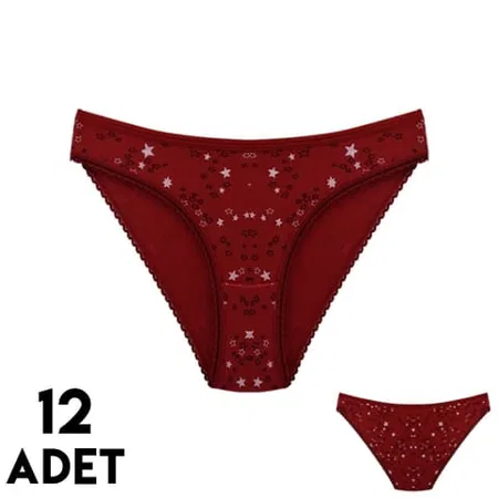 Yüksek Bel Destekli Kadın Bikini Külot Mor Tutku 0587 - Karışık Renk