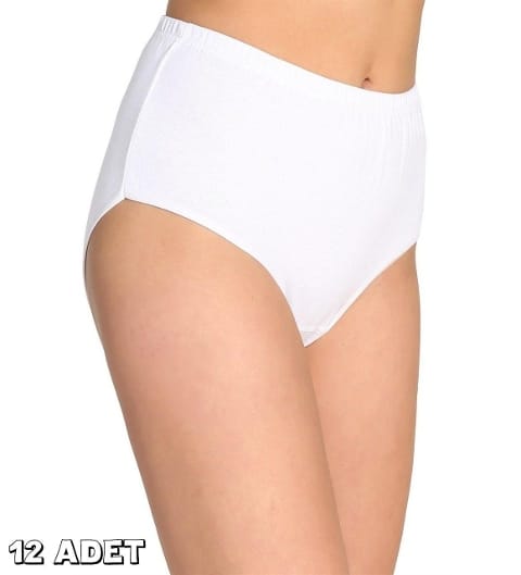 Yüksek Bel Karın Desteği Ribana Kadın Külot Beyaz Tutku 0922 - Beyaz