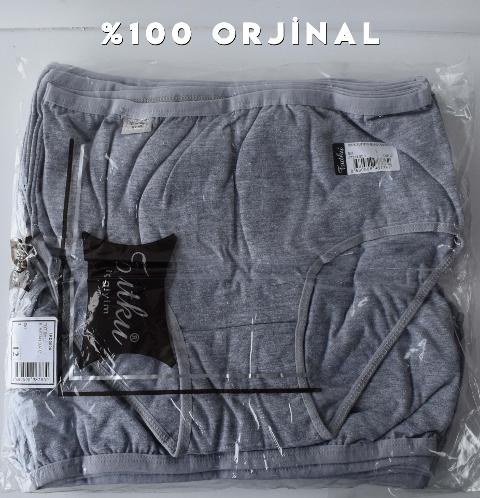 Yüksek Bel Destekli Bato Külot 12'li Tutku 0925 - Gri