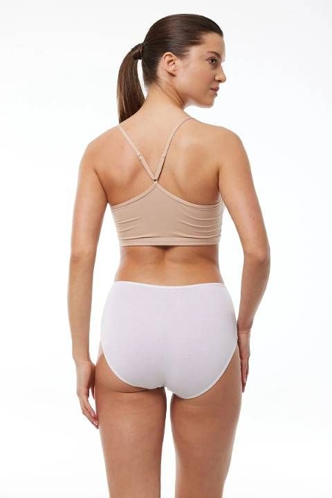 Yüksek Bel Esnek Beyaz Bato Külot Derya Kurşun 1903 - 2