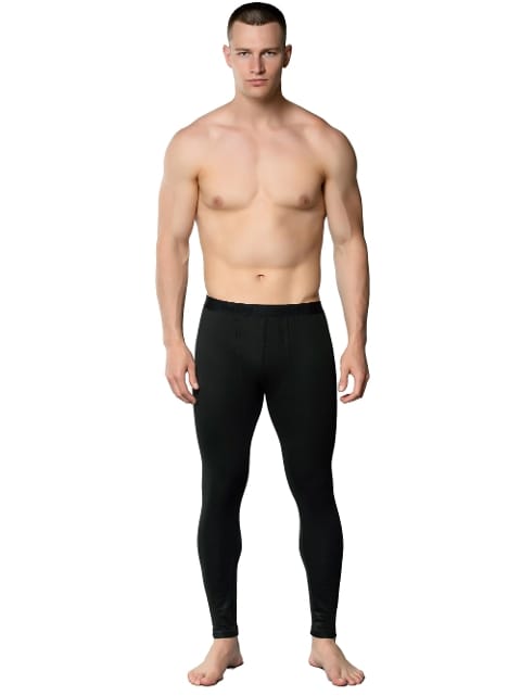 Uzun Erkek Tayt Termal Alt Gümüş 4055 - Siyah